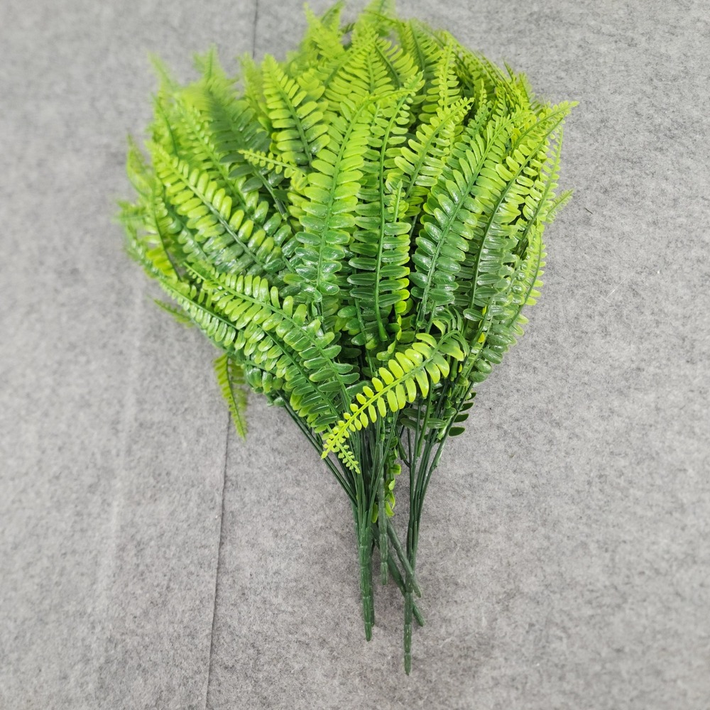 Unbranded Green Faux Fern Stems Artificial Foliage Greenery Home Decor 12 Pieces